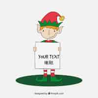 Free vector christmas character with letter background