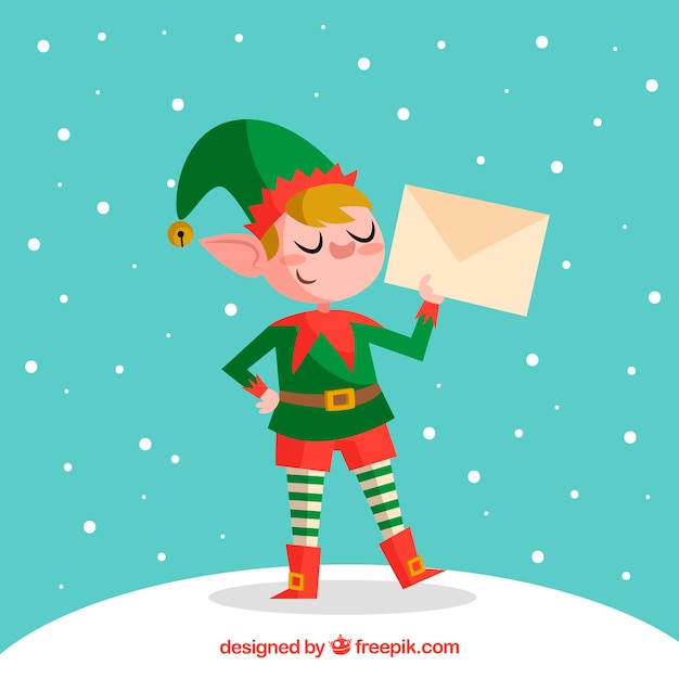 Free vector christmas character with letter