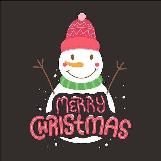 Free vector christmas character with lettering