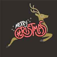 Free vector christmas character with lettering