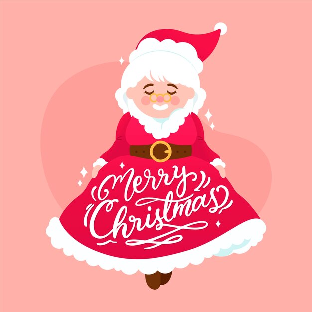 Christmas character with lettering