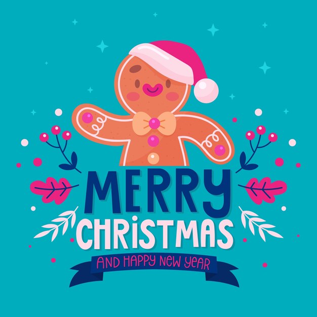 Christmas character with lettering