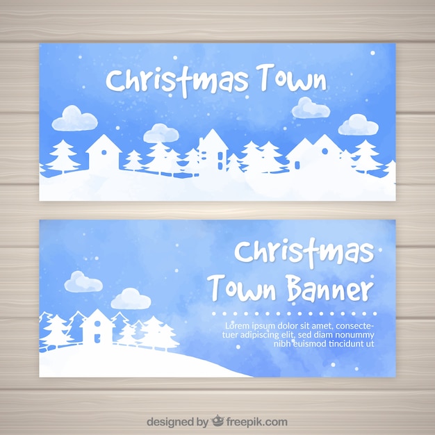 Christmas city banners