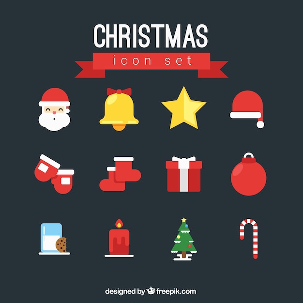 Christmas Color Icon Set