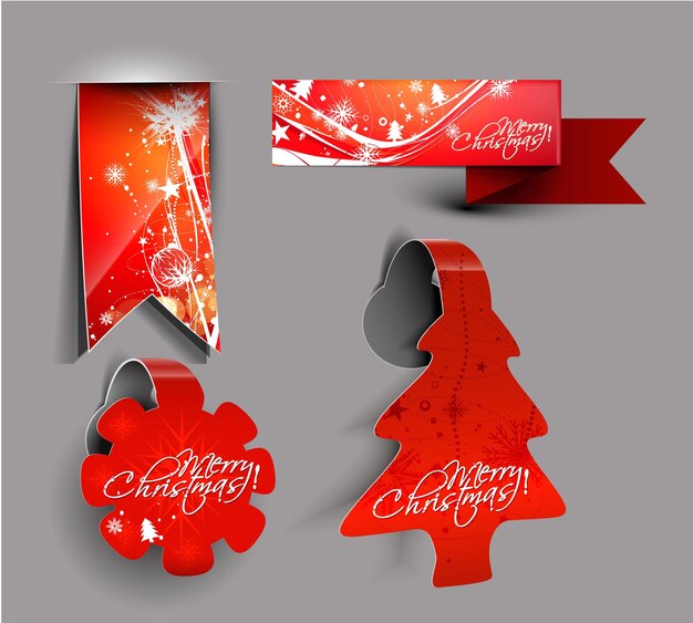 Free vector christmas colorful sticker design