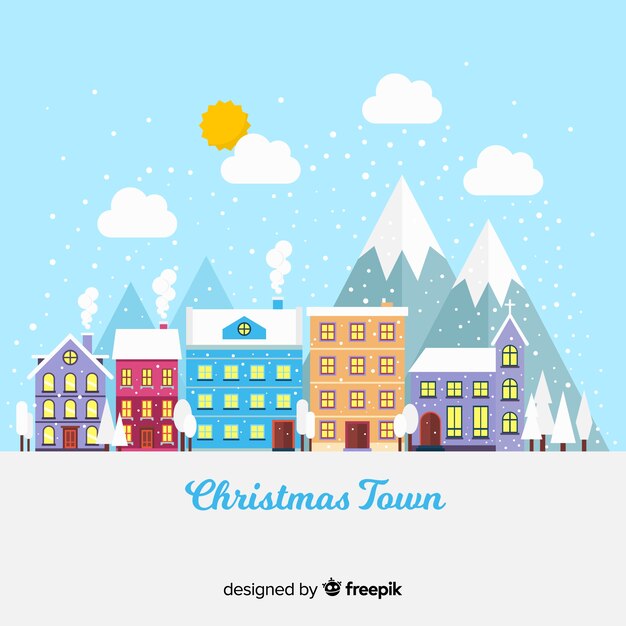 Christmas colorful village background