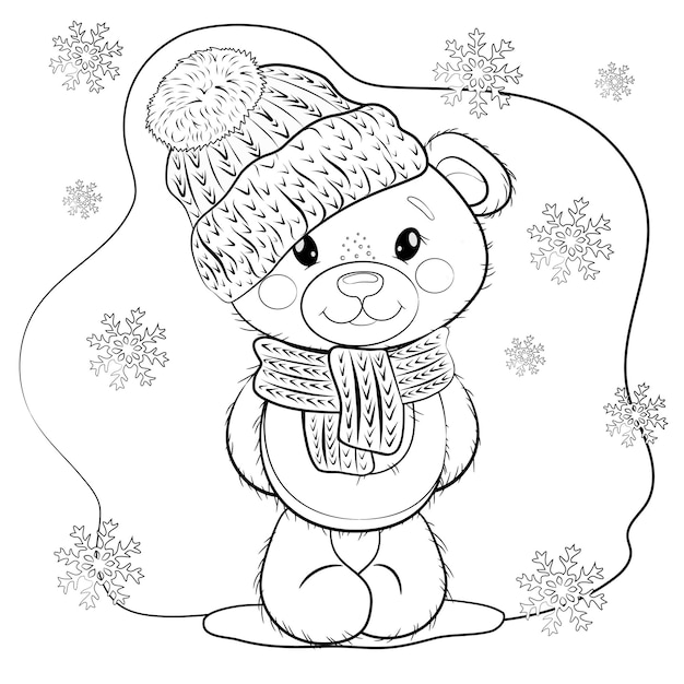 81 Coloring Pages Christmas Bear  Best HD