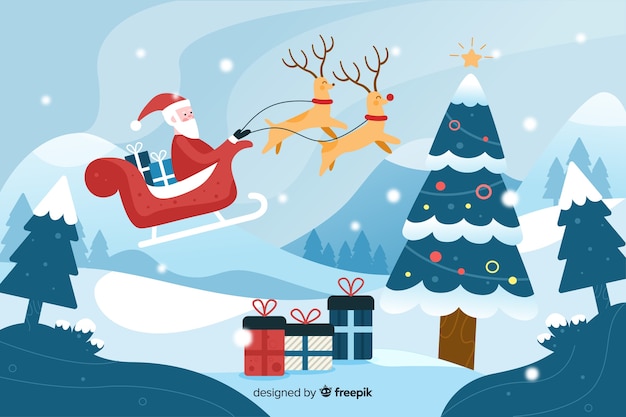 Free vector christmas concept in flat design