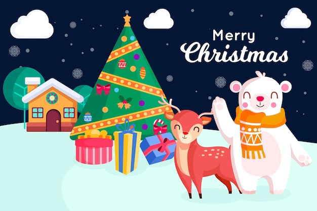 Free vector christmas concept in flat design