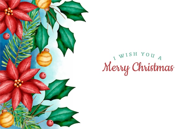 Free vector christmas concept in watercolor