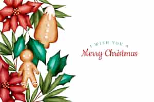 Free vector christmas concept in watercolor