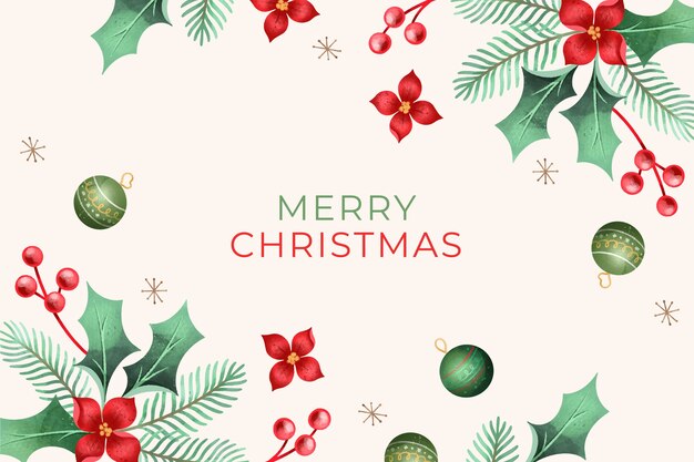 christmas concept in watercolor