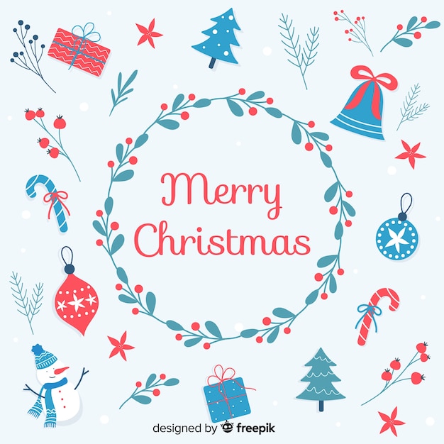 Free vector christmas concept with flat design background