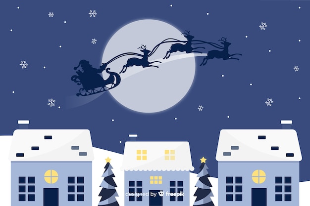 Free vector christmas concept with flat design background