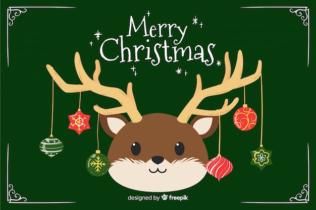 Free vector christmas concept with hand drawn background