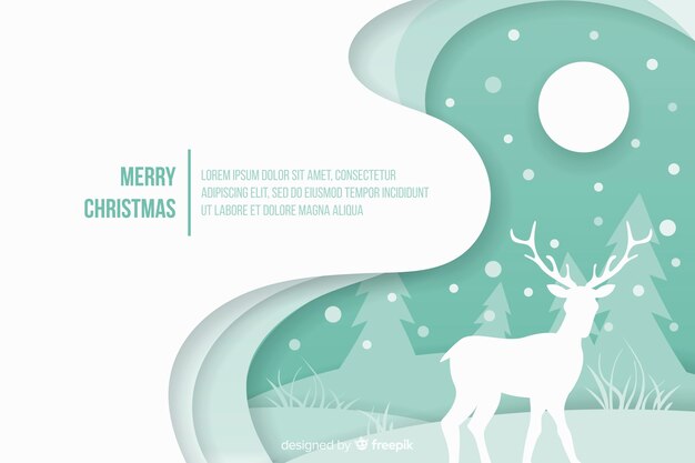 Christmas concept with paper style background