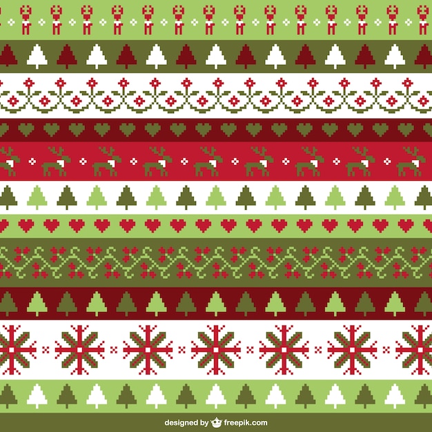 Free vector christmas cross stitch background