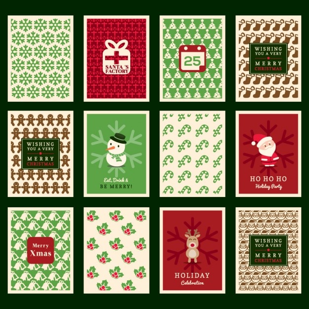 Free vector christmas, cute cards