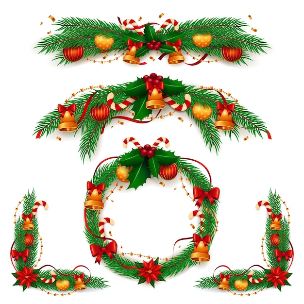 Set di elementi decorativi natalizi