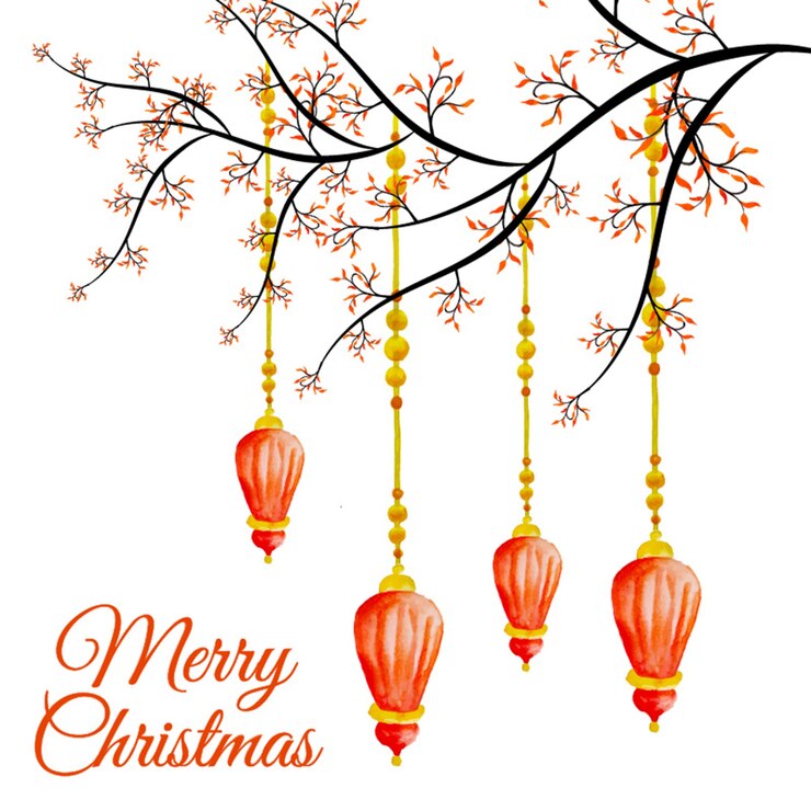 Free Vector christmas decorated branches