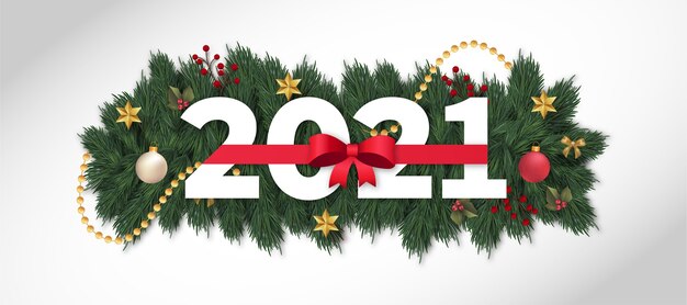 Новогоднее украшение баннер 2021