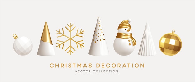 Бесплатное векторное изображение Коллекция рождественских украшений