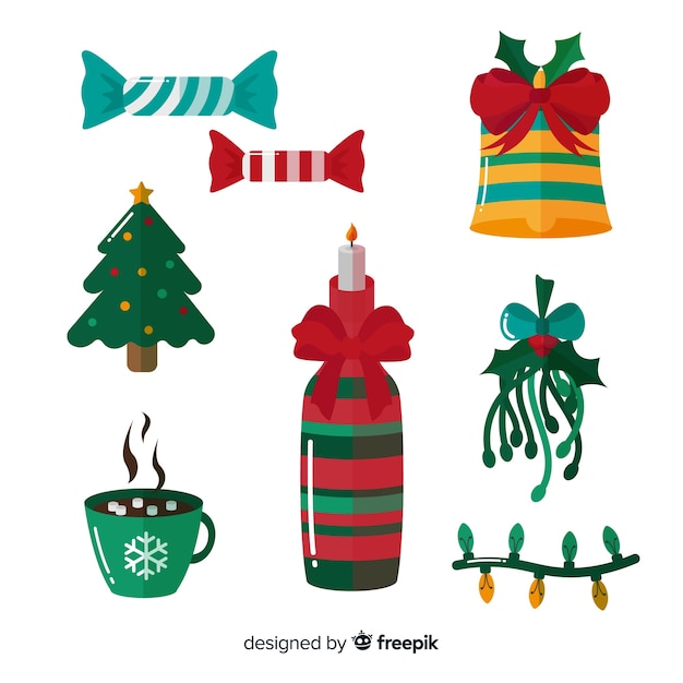 Free vector christmas decoration elements collection