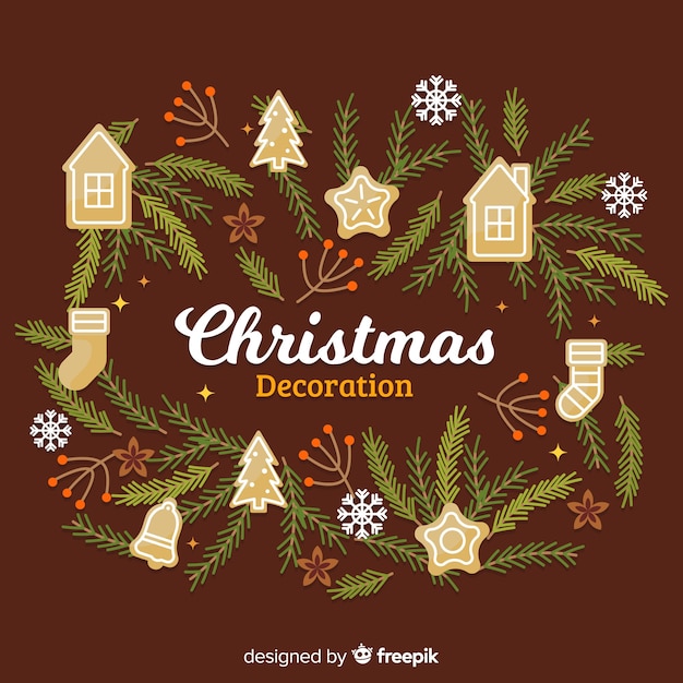 Christmas decoration in flat design
