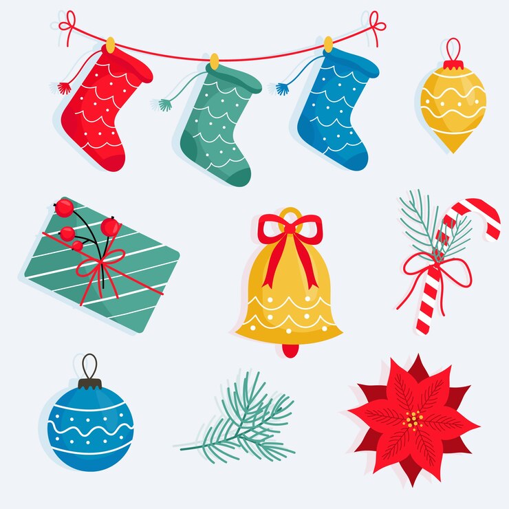 Free Vector christmas decoration in flat design
