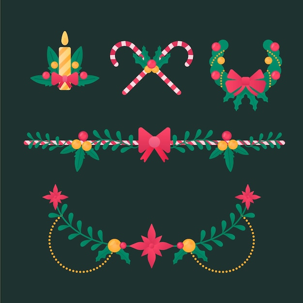 Christmas decoration in flat design