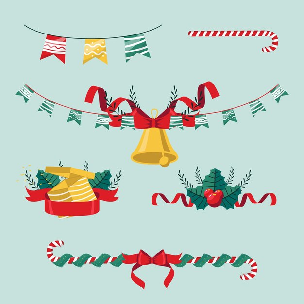 Christmas decoration in flat design