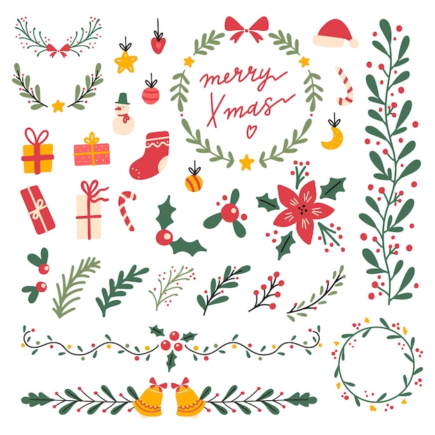 Free vector christmas decoration in flat design