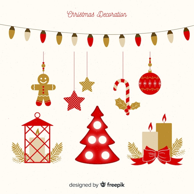 Christmas decoration in flat design