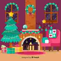 Free vector christmas decoration in flat style