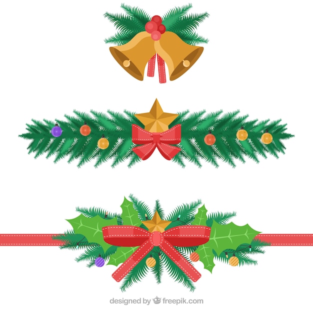 Free vector christmas decoration natural set