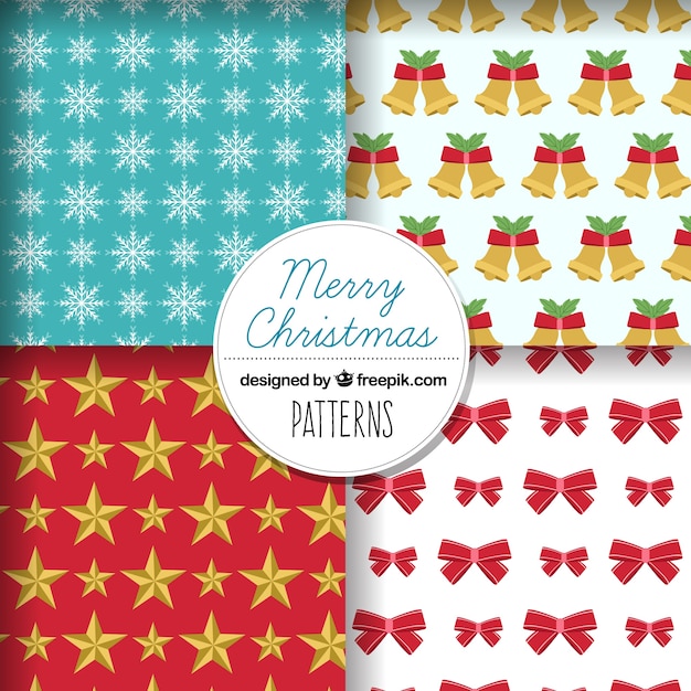 Free vector christmas decoration patterns