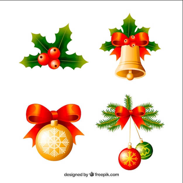 Free vector christmas decoration set