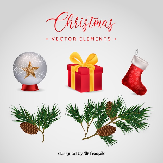 Free vector christmas decoration set