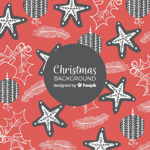 Free vector christmas decoration stars feathers background pattern