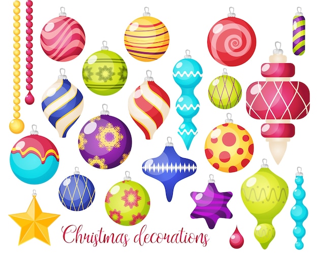 Christmas Decorations Icon Set