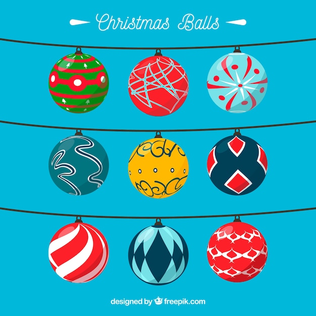 Free vector christmas decorative balls pack