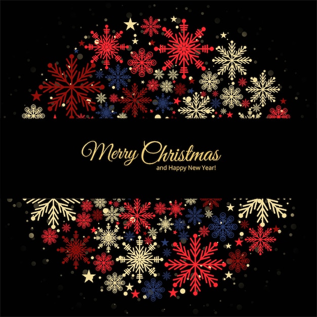 	Christmas decorative colorful snowflakes greeting card 