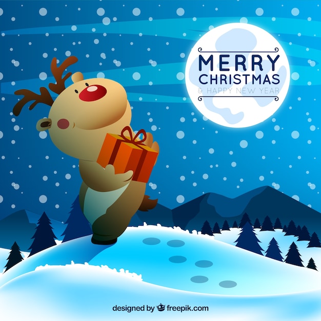 Christmas deer illustration