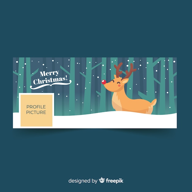 Vettore gratuito copertina di facebook per il design di natale