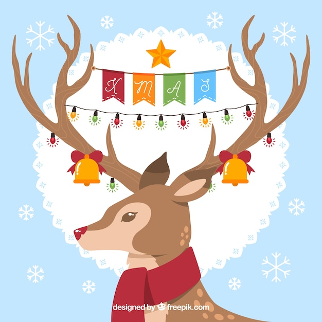 Christmas design with reindeer