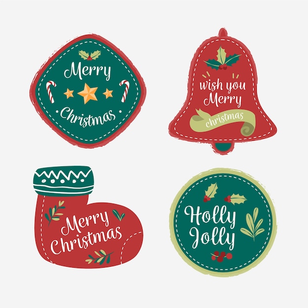 Free vector christmas designs for badges and logos collection