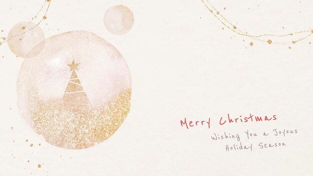 クリスマスのデスクトップの壁紙テンプレート、編集可能な挨拶、お祝いのデザインベクトル