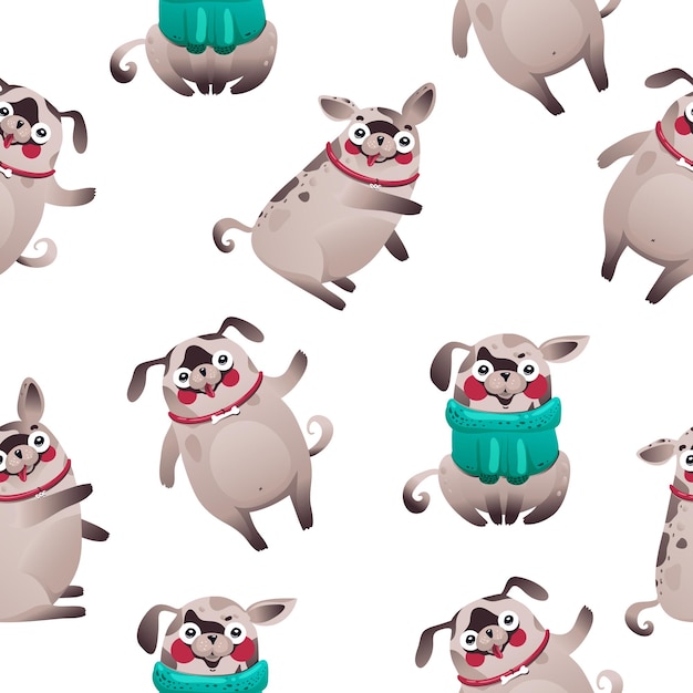 クリスマスの犬の壁紙 かわいいキャラクターの犬 ベクトルeps 10 プレミアムベクター
