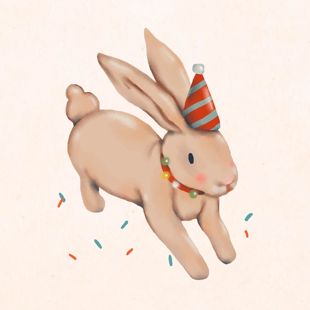 Christmas doodle, rabbit, cute illustration