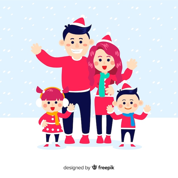 Christmas dressed up family background